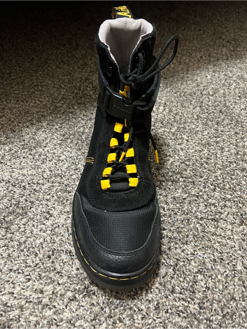 Dr. Martens Women’s Black and Yellow Lace-Up Combat Boots - Picture 4 of 15